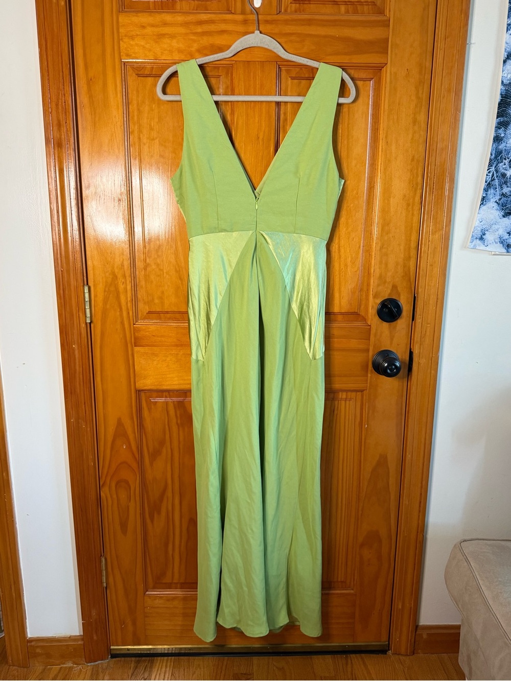 Selfie Leslie Here Comes the Sun Soul Fire V-Neck Maxi Dress Lime Size Large NEW - Picture 8 of 11